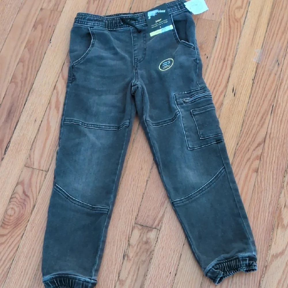 Art Class Black Utility Jogger Jeans Stretch Waist‎ Band Kids Size 7